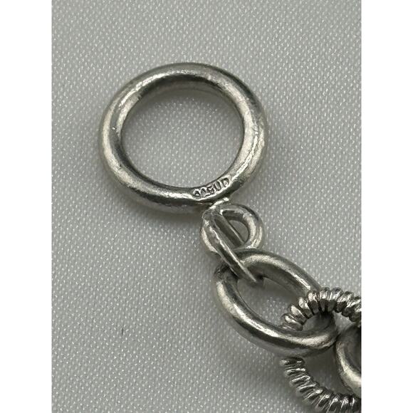 Vintage Heavy 925 Sterling Cable Chain 16" Necklace w/ Pave Diamond Heart 48 gms - Picture 6 of 8